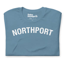 Load image into Gallery viewer, Northport Unisex T-shirt  Enjoy Michigan Steel Blue S 