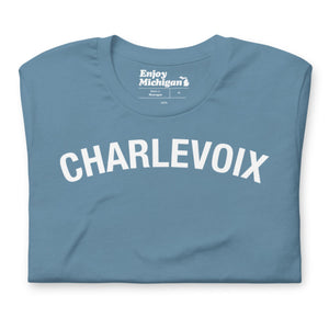 Charlevoix Unisex T-shirt  Enjoy Michigan Steel Blue S 