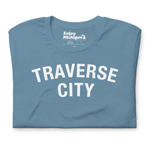 Traverse City Unisex T-shirt  Enjoy Michigan Steel Blue S 