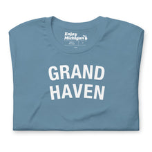 Load image into Gallery viewer, Grand Haven Unisex T-shirt  Enjoy Michigan Steel Blue S 
