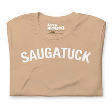 Load image into Gallery viewer, Saugatuck Unisex T-shirt Apparel &amp; Accessories Enjoy Michigan Tan S 