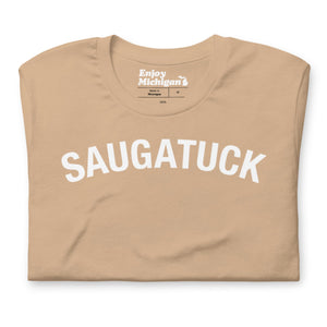 Saugatuck Unisex T-shirt Apparel & Accessories Enjoy Michigan Tan S 