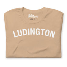 Load image into Gallery viewer, Ludington Unisex T-shirt  Enjoy Michigan Tan S 