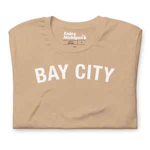 Bay City Unisex T-shirt  Enjoy Michigan Tan S 
