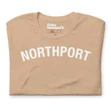 Load image into Gallery viewer, Northport Unisex T-shirt  Enjoy Michigan Tan S 