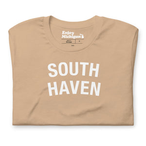 South Haven Unisex T-shirt  Enjoy Michigan Tan S 