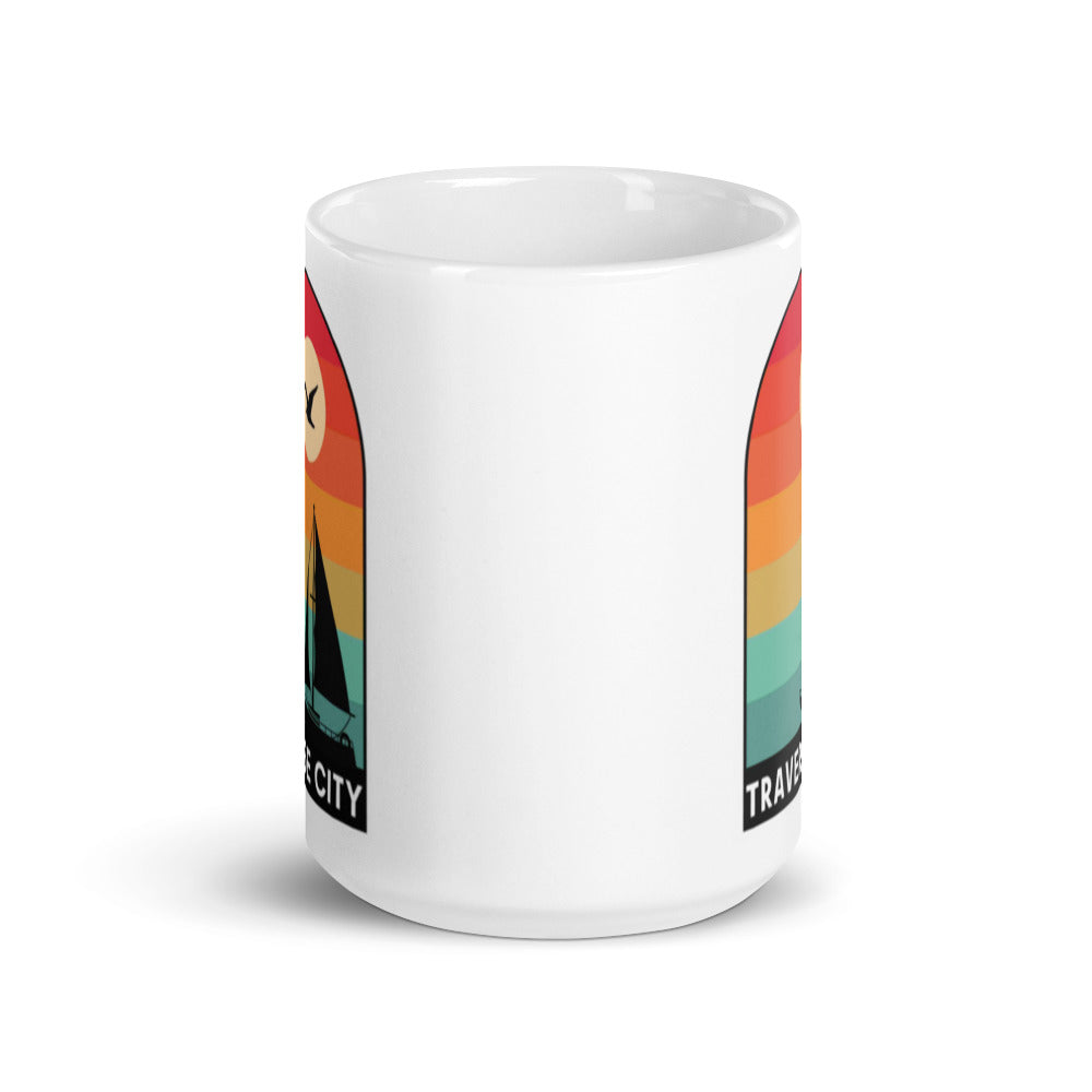 Traverse City Sunset 15 oz Ceramic Mug  Enjoy Michigan   