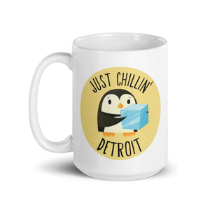 Just Chillin' Detroit 15 oz Ceramic Mug  Enjoy Michigan   