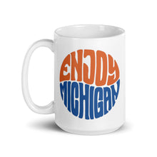 Load image into Gallery viewer, Enjoy Michigan 70&#39;s Retro Style 15 oz Orange and Blue Ceramic Mug  Enjoy Michigan   