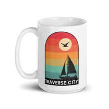 Load image into Gallery viewer, Traverse City Sunset 15 oz Ceramic Mug  Enjoy Michigan   