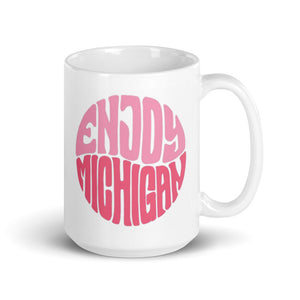 Enjoy Michigan 70's Retro Style 15 oz Pink Ceramic Mug  Enjoy Michigan Default Title  