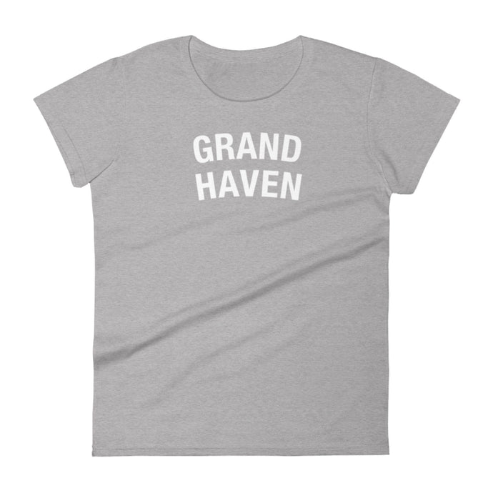 Grand Haven Women's Heather Gray Short Sleeve Fashion Fit T-shirt  Enjoy Michigan S  