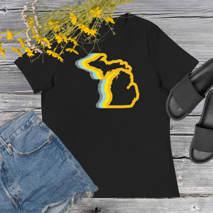 Michigan 70's Women's Relaxed T-Shirt  Enjoy Michigan Black S 